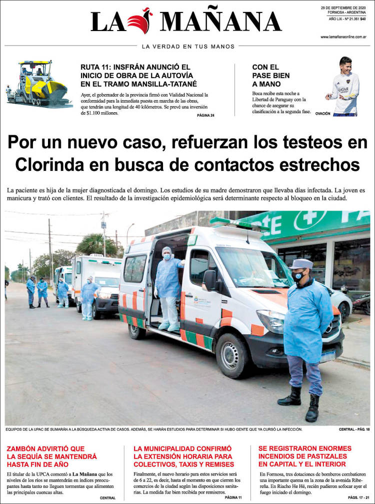 Portada de Diario La Mañana (Argentina)
