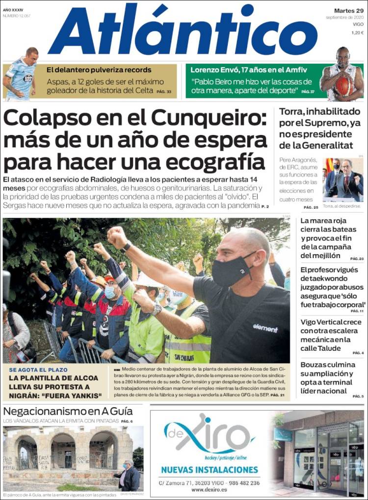 Portada de Atlántico Diario (España)