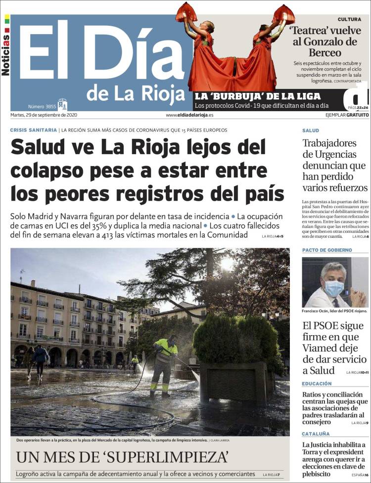 Portada de El Día de La Rioja (España)