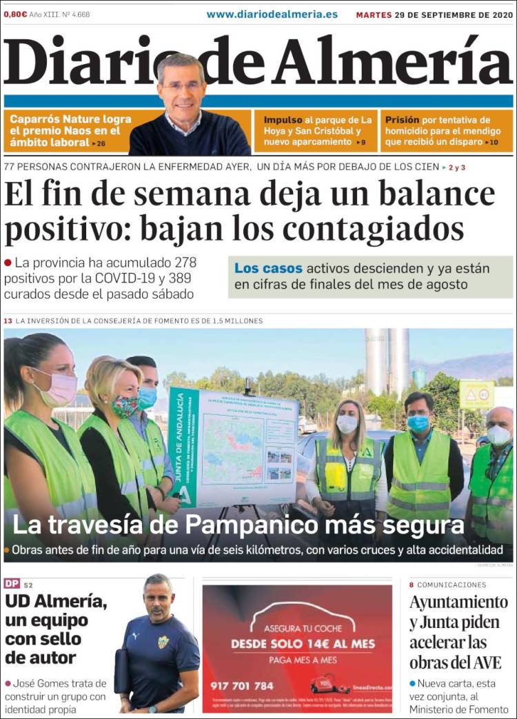 Portada de Diario de Almería (España)