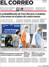 Portada de El Correo - Guipuzcoa (España)