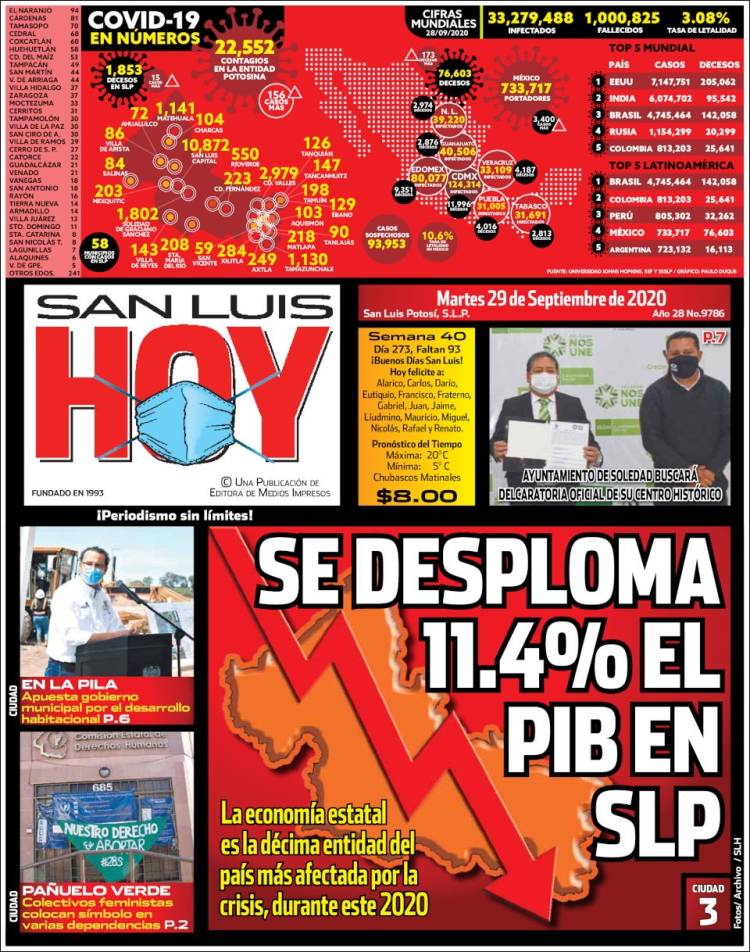 Portada de San Luis Hoy (México)