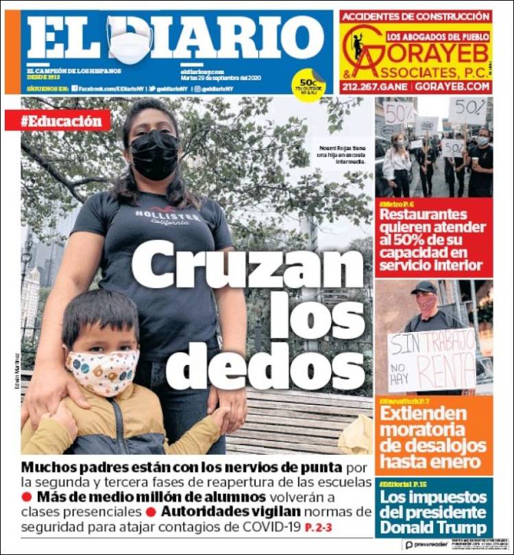 Portada de El Diario NY (USA)