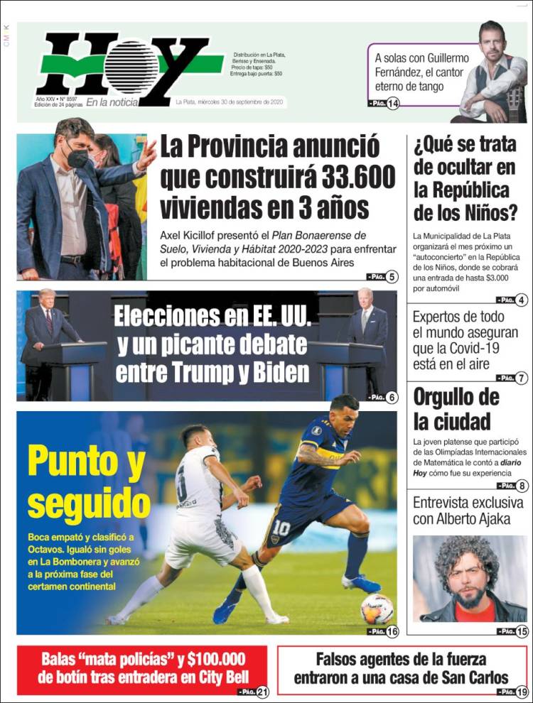 Portada de Diario Hoy (Argentina)