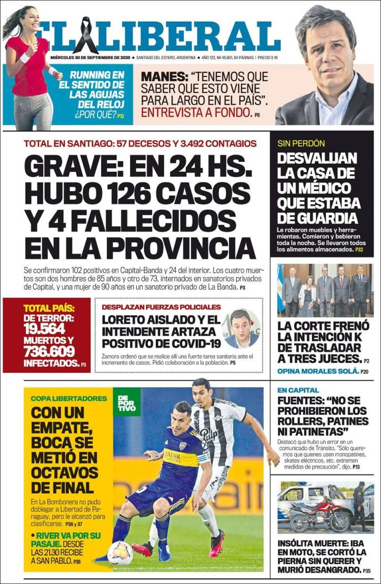Portada de Diario El Liberal (Argentina)