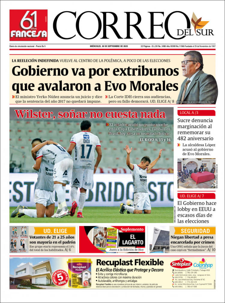 Portada de Correo Sur (Bolivia)