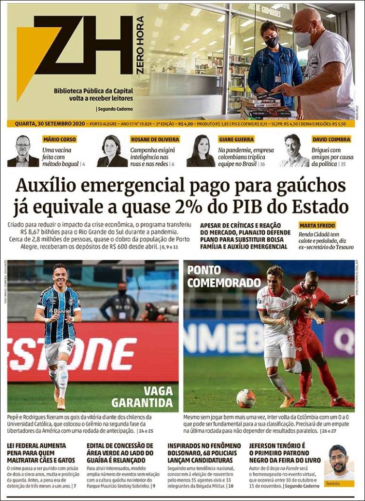 Portada de Zero Hora (Brasil)