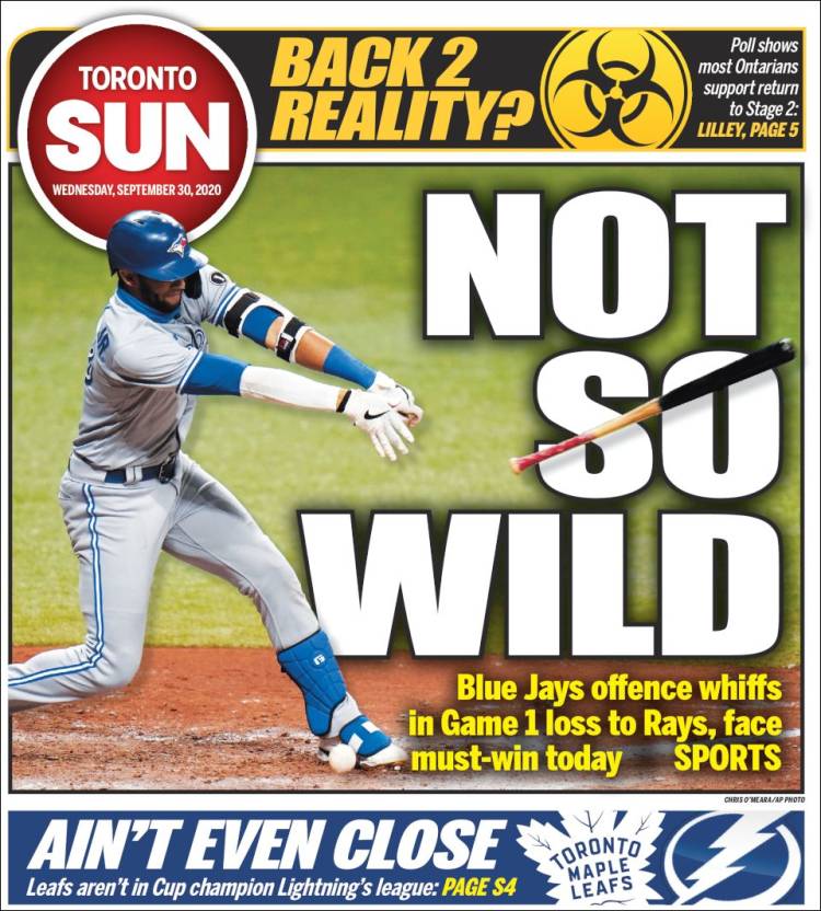 Portada de The Toronto Sun (Canadá)