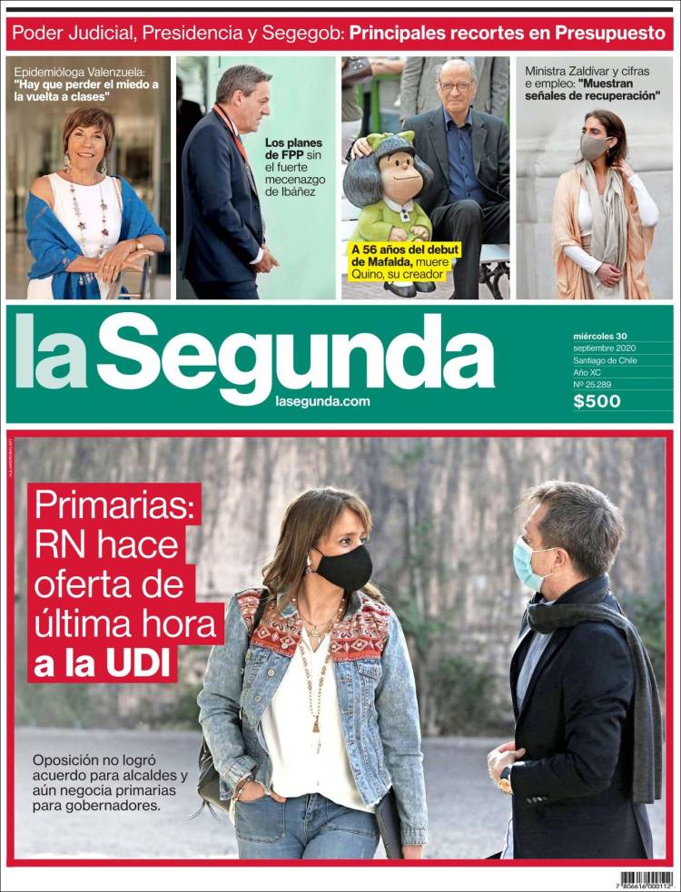 Portada de La Segunda (Chile)