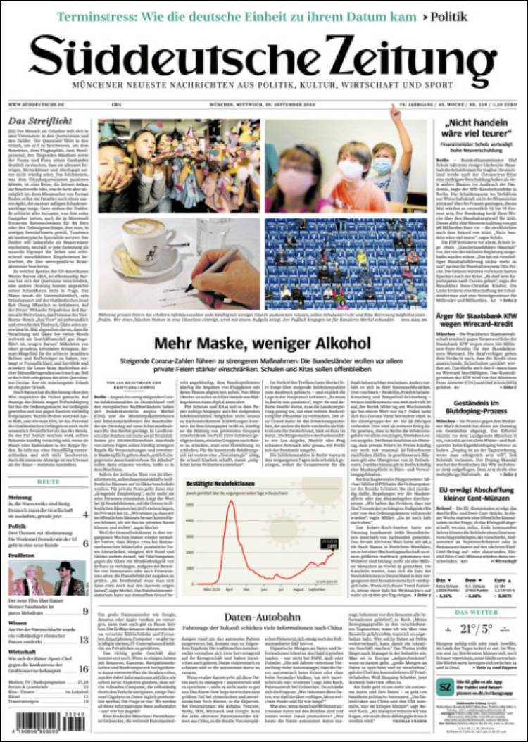 Portada de Sueddeutsche (Alemania)