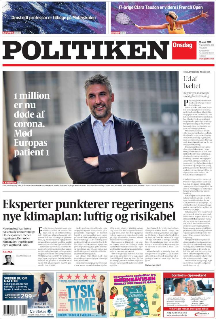 Portada de Politiken (Dinamarca)