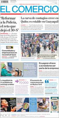 Portada de El Comercio (Ecuador)