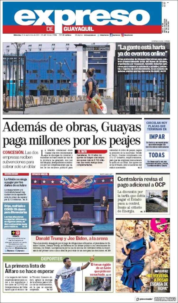 Portada de Expreso (Ecuador)