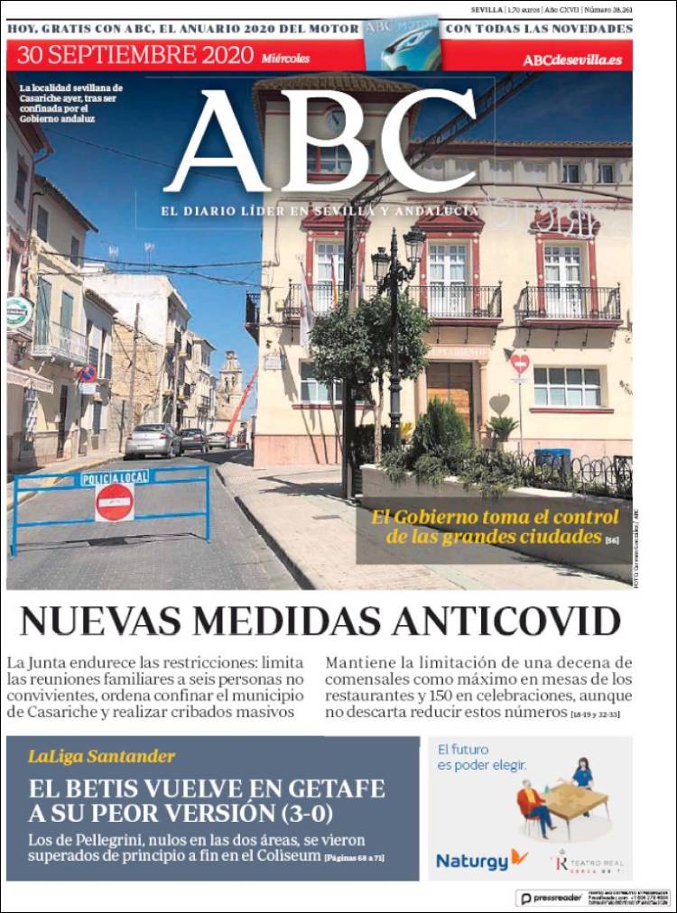 Portada de ABC - Sevilla (España)
