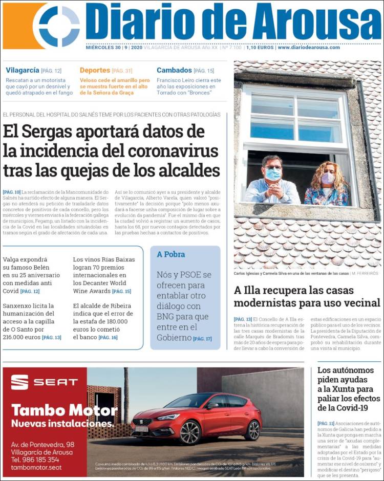 Portada de Diario de Arousa (España)