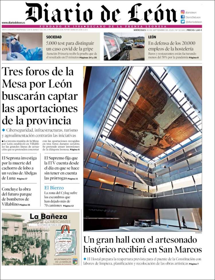 Portada de Diario de León (España)