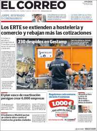 Portada de El Correo - Guipuzcoa (España)