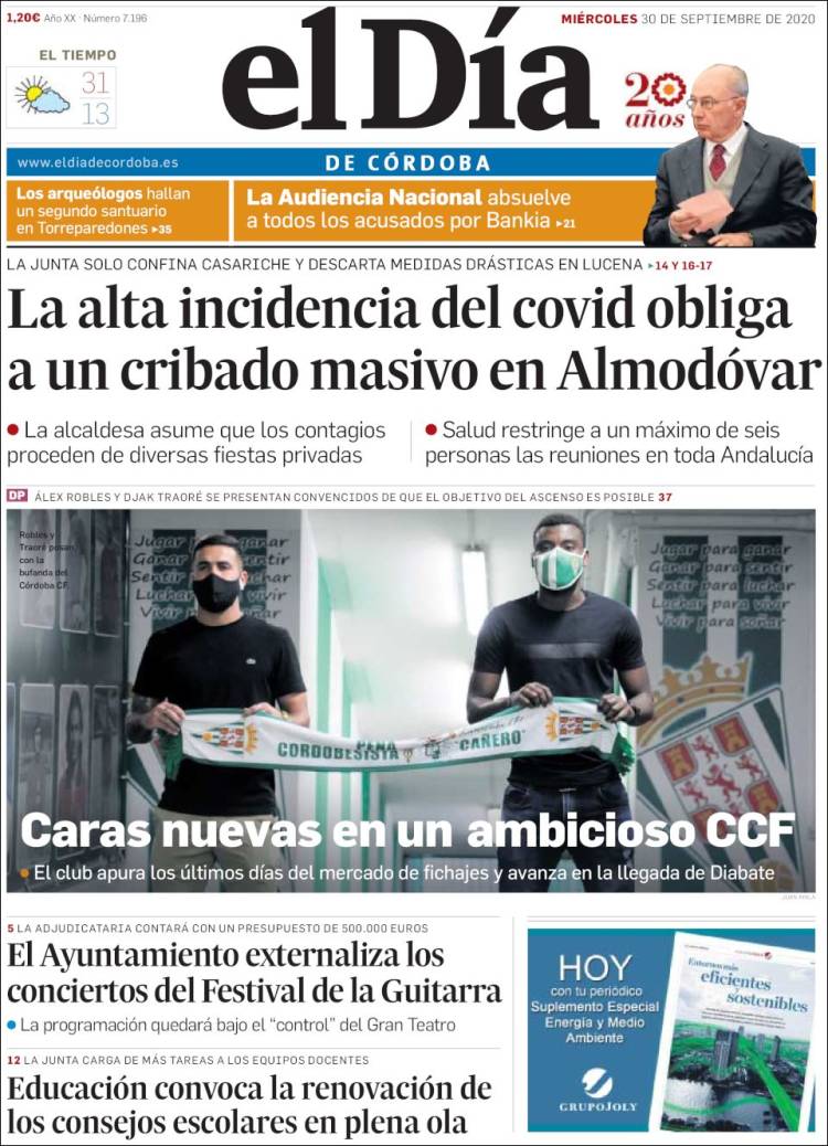 Portada de El Día de Córdoba (España)