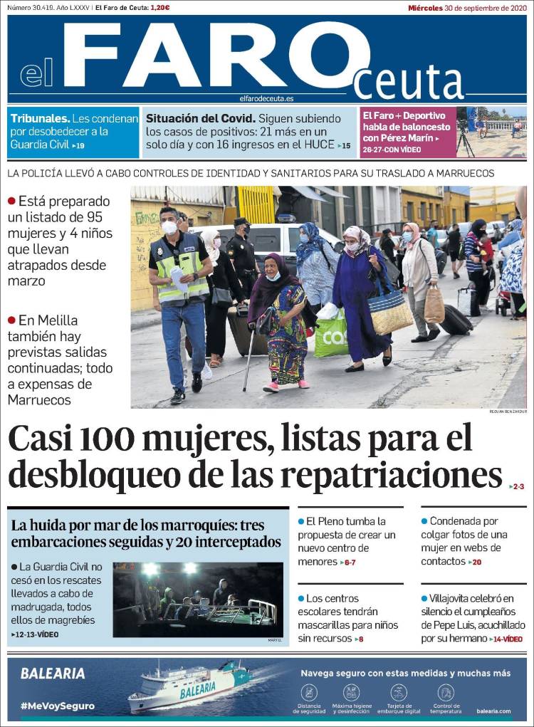 Portada de El Faro de Ceuta (España)