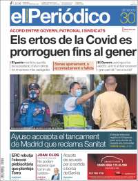 Portada de El Periódico de Catalunya (España)