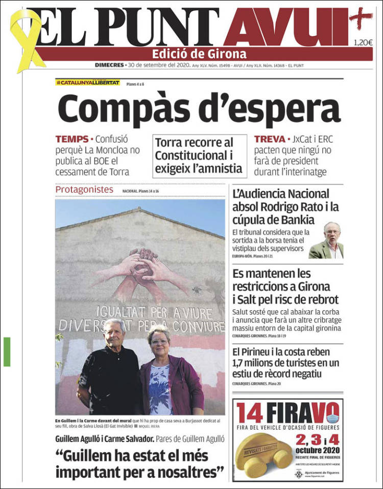 Portada de El Punt Avui - Girona (España)