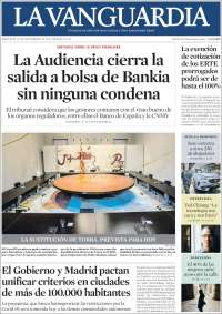 Portada de La Vanguardia (España)