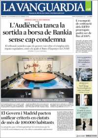 Portada de La Vanguardia (España)