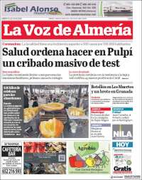 Portada de La Voz de Almería (España)