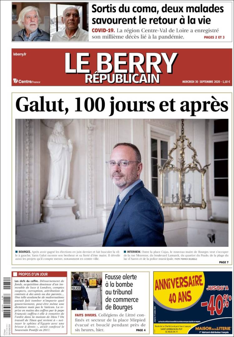 Portada de Berry Republicain (Francia)