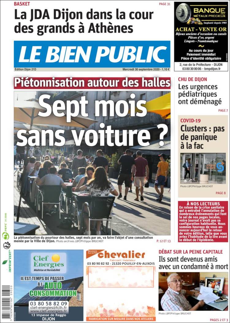 Portada de Le Bien Public (Francia)