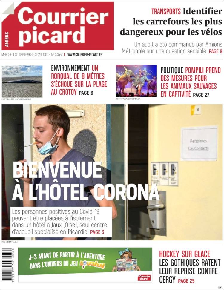 Portada de Courrier Picard (Francia)