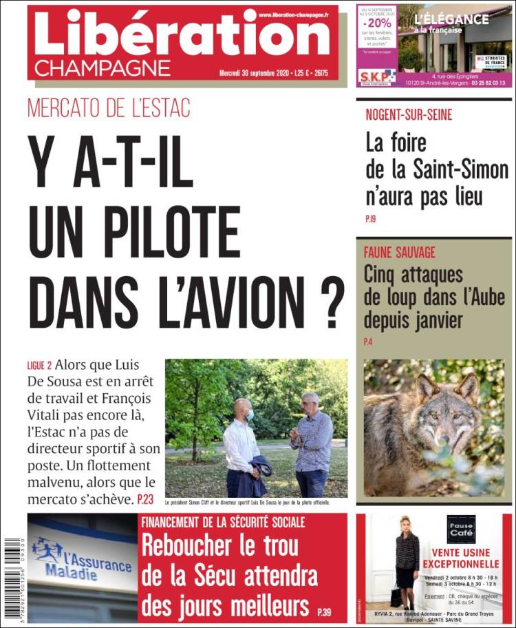 Portada de Libération Champagne (Francia)