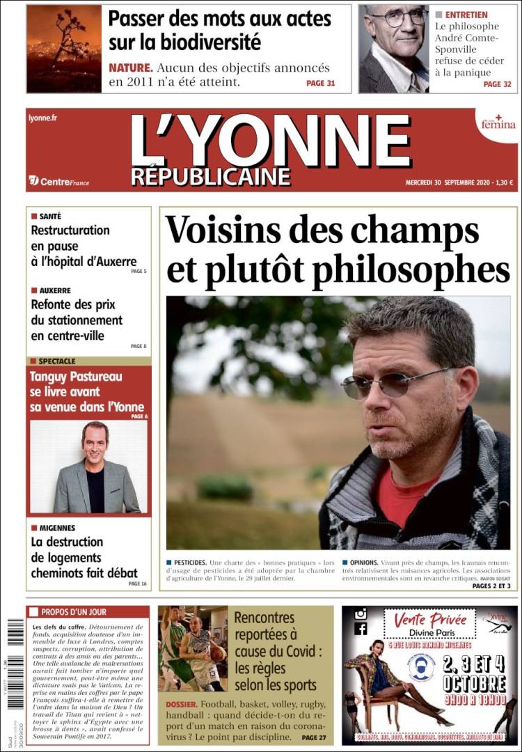 Portada de L'Yonne-Républicaine (Francia)