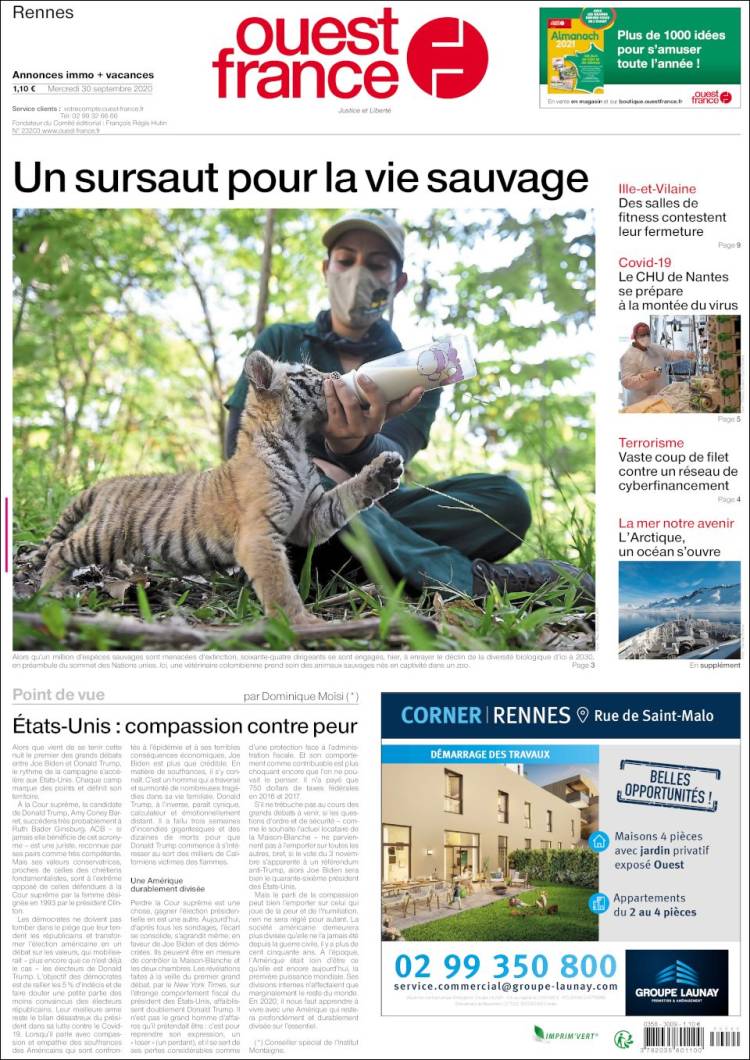 Portada de Ouest France (Francia)