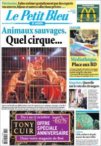 Portada de Le Petit Bleu (Francia)
