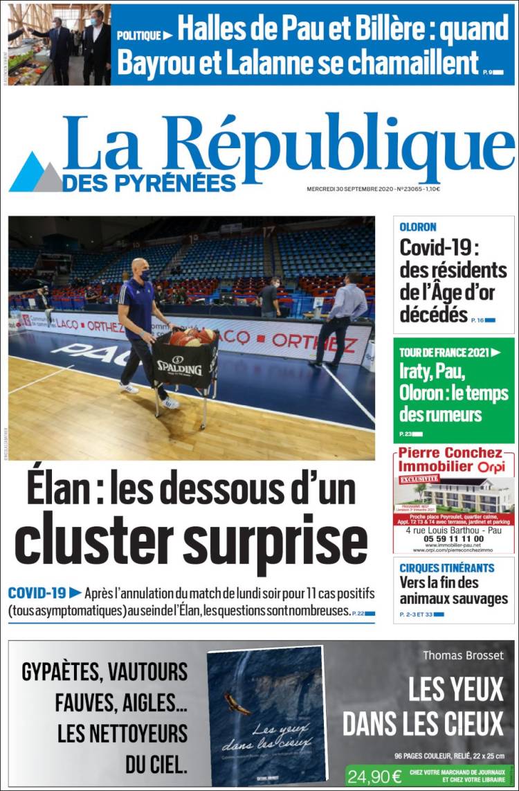 Portada de La République des Pyrénées (Francia)