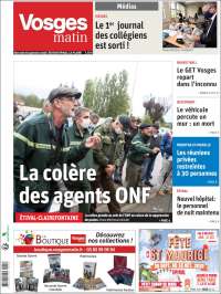 Portada de Vosges Matin (Francia)