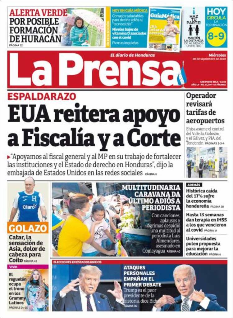 Portada de La Prensa (Honduras)