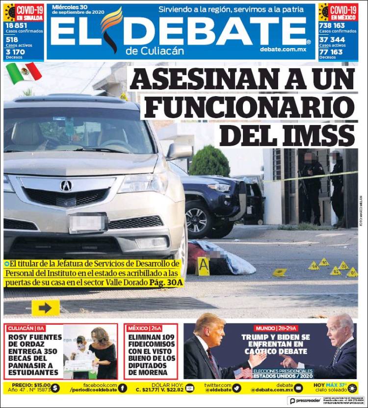 Portada de El Debate de Culiacán (M&eacute;xico)
