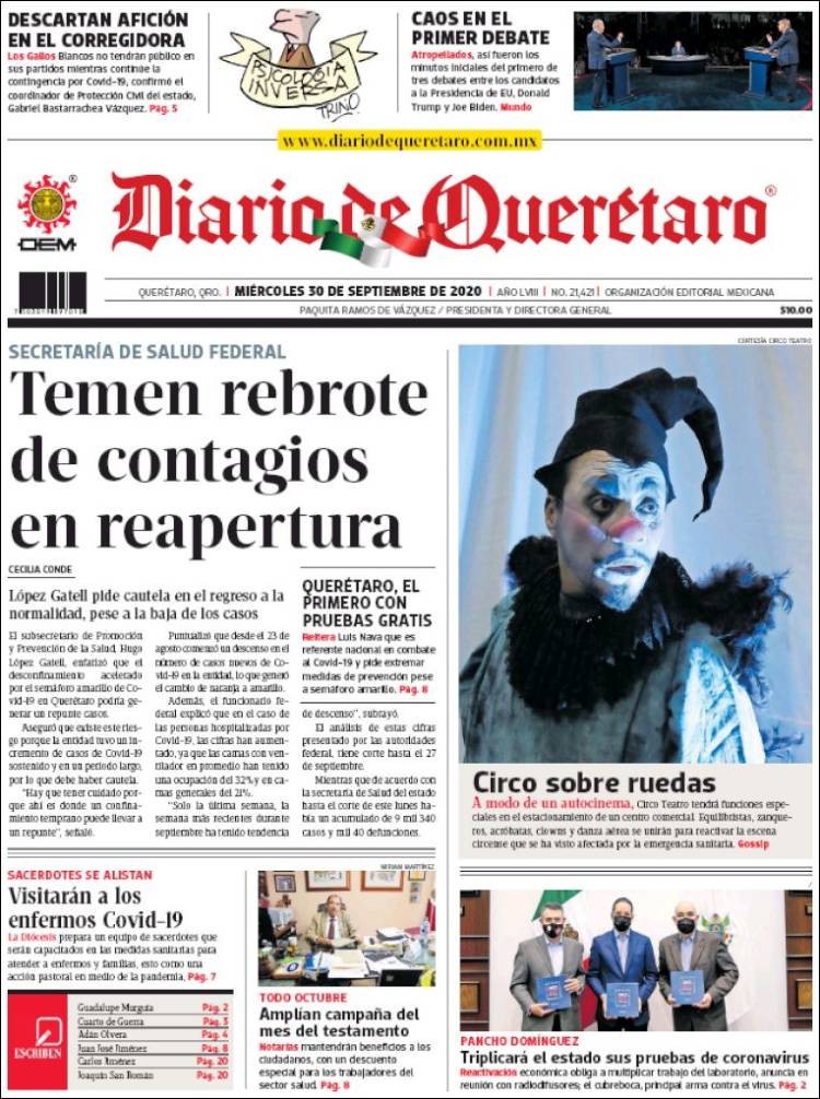 Portada de Diario de Querétaro (M&eacute;xico)