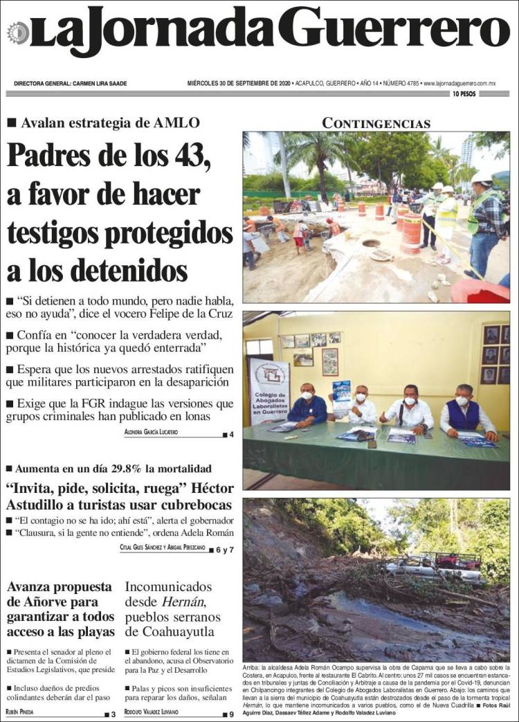 Portada de La Jornada de Guerrero (M&eacute;xico)