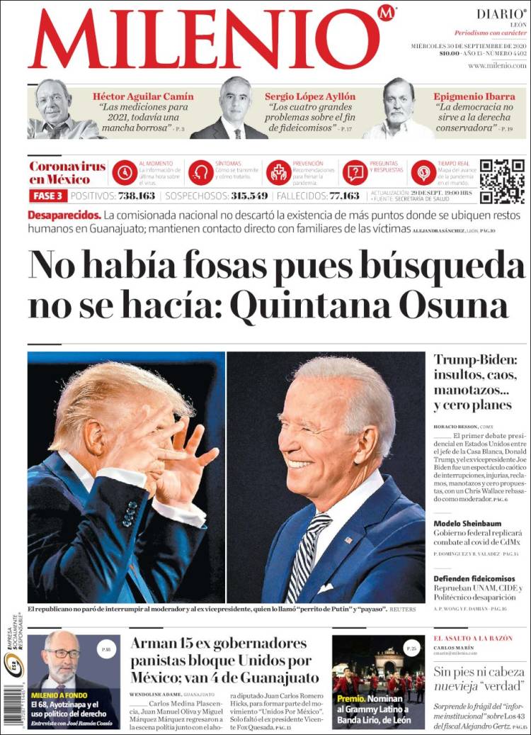 Portada de Milenio de León (M&eacute;xico)