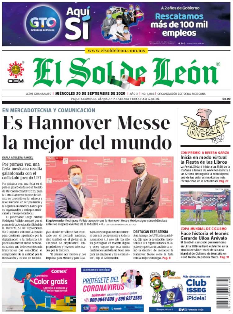 Portada de El Sol de León (M&eacute;xico)