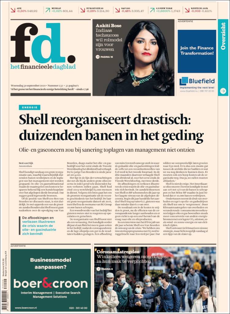 Portada de Het Financieele Dagblad (Pa&iacute;ses Bajos)