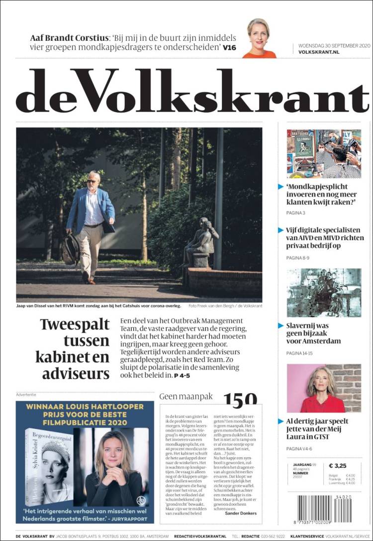 Portada de De Volkskrant (Pa&iacute;ses Bajos)