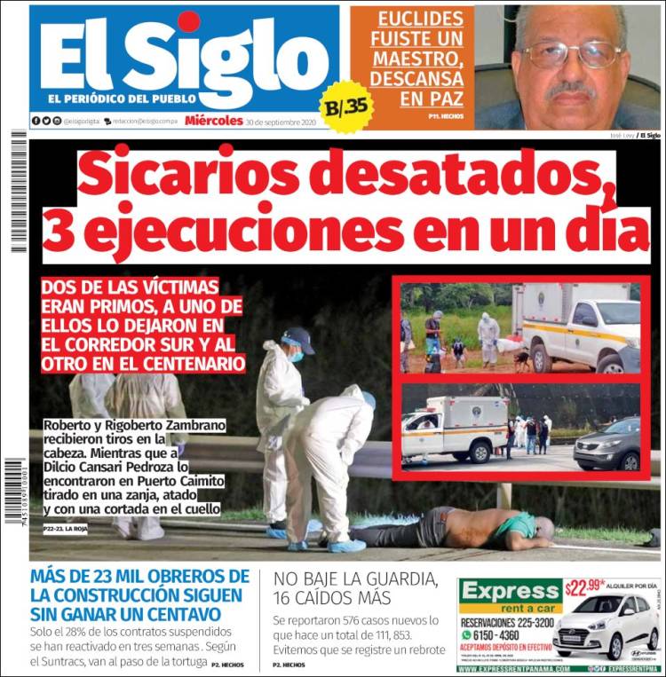 Portada de El Siglo (Panam&aacute;)