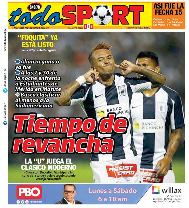 Portada de TodoSport (Per&uacute;)