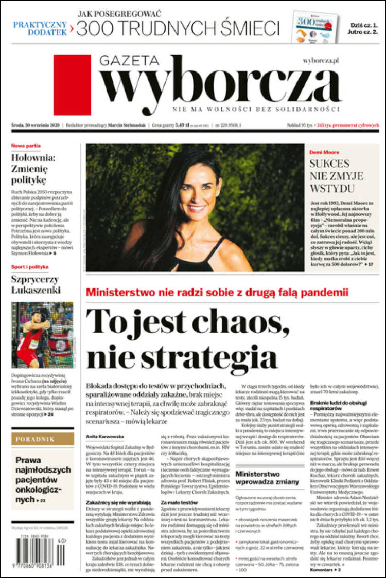 Portada de Gazeta Wyborcza (Polonia)
