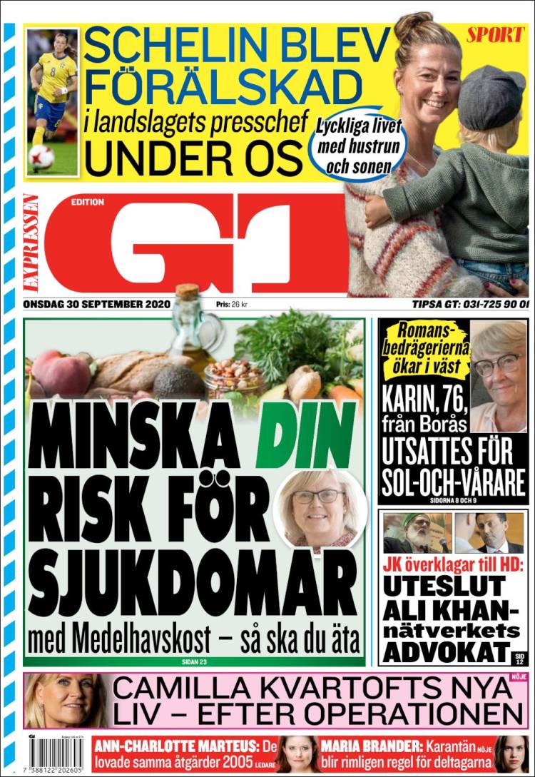 Portada de Göteborgstidningen (Suecia)