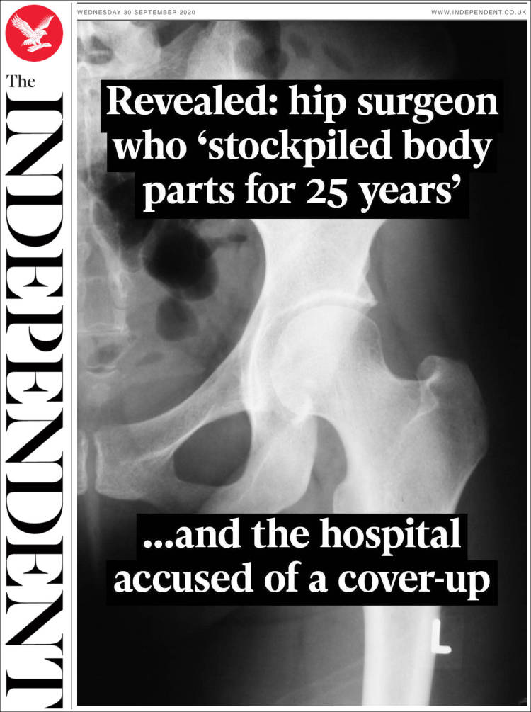 Portada de The Independent (Reino Unido)